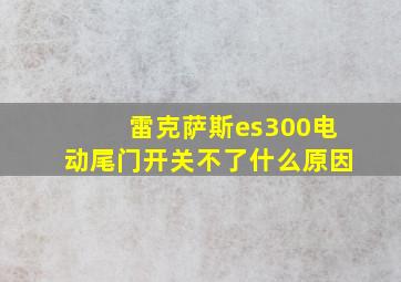 雷克萨斯es300电动尾门开关不了什么原因