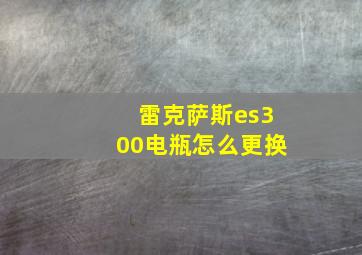 雷克萨斯es300电瓶怎么更换