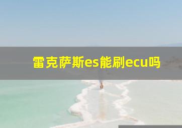 雷克萨斯es能刷ecu吗