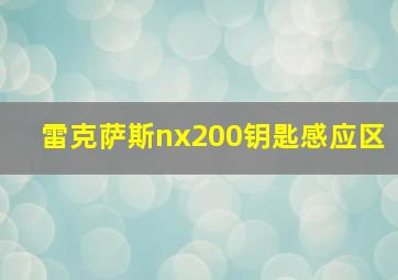 雷克萨斯nx200钥匙感应区