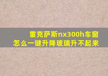 雷克萨斯nx300h车窗怎么一键升降玻璃升不起来