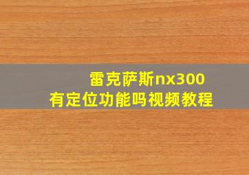 雷克萨斯nx300有定位功能吗视频教程