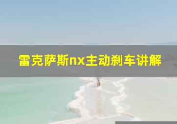 雷克萨斯nx主动刹车讲解