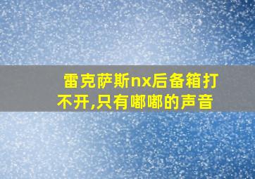 雷克萨斯nx后备箱打不开,只有嘟嘟的声音