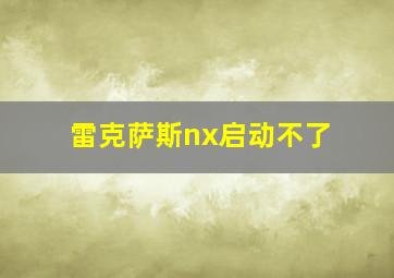 雷克萨斯nx启动不了