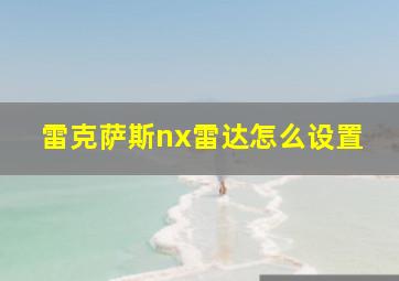 雷克萨斯nx雷达怎么设置