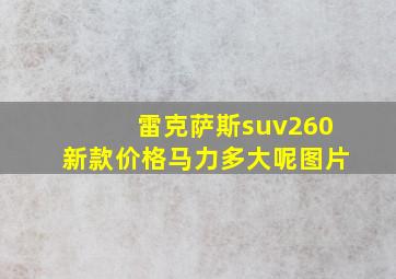 雷克萨斯suv260新款价格马力多大呢图片