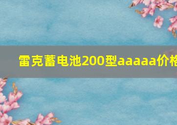 雷克蓄电池200型aaaaa价格