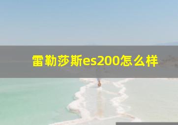 雷勒莎斯es200怎么样