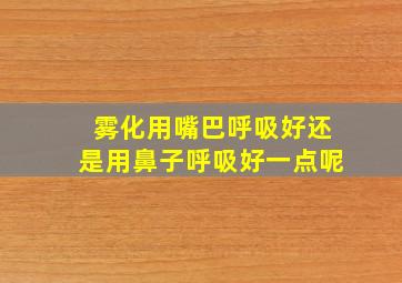 雾化用嘴巴呼吸好还是用鼻子呼吸好一点呢