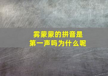 雾蒙蒙的拼音是第一声吗为什么呢