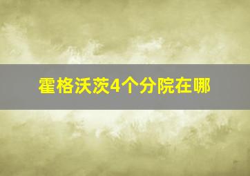 霍格沃茨4个分院在哪