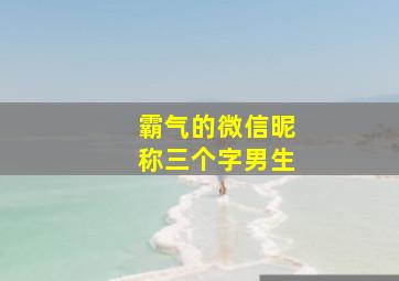 霸气的微信昵称三个字男生