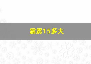 霹雳15多大