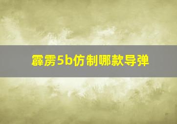 霹雳5b仿制哪款导弹