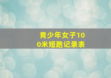 青少年女子100米短跑记录表