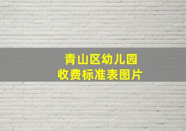 青山区幼儿园收费标准表图片