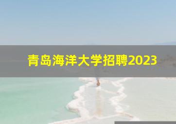 青岛海洋大学招聘2023