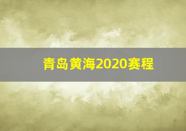 青岛黄海2020赛程