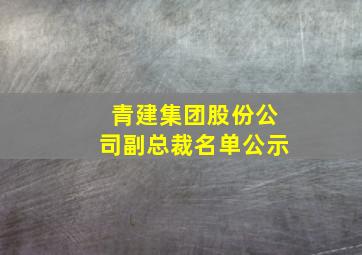 青建集团股份公司副总裁名单公示