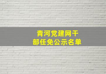 青河党建网干部任免公示名单