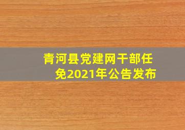 青河县党建网干部任免2021年公告发布