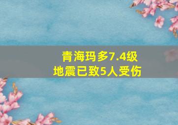 青海玛多7.4级地震已致5人受伤