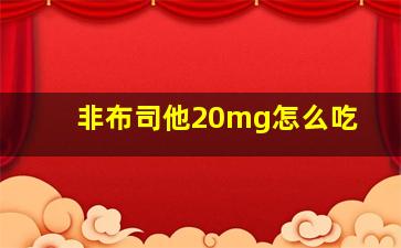 非布司他20mg怎么吃