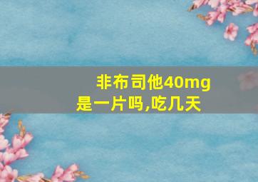 非布司他40mg是一片吗,吃几天