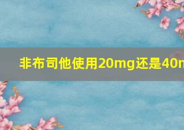 非布司他使用20mg还是40mg