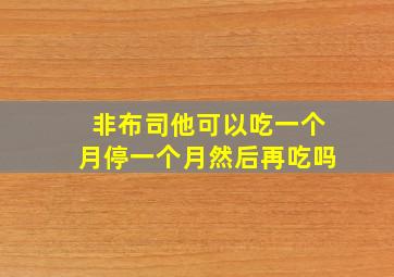 非布司他可以吃一个月停一个月然后再吃吗