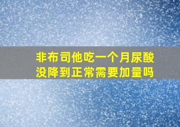 非布司他吃一个月尿酸没降到正常需要加量吗