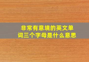 非常有意境的英文单词三个字母是什么意思