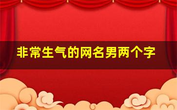 非常生气的网名男两个字