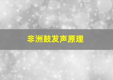 非洲鼓发声原理