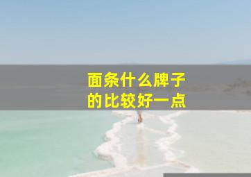 面条什么牌子的比较好一点