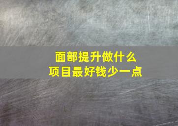 面部提升做什么项目最好钱少一点