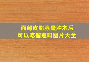 面部皮脂腺囊肿术后可以吃榴莲吗图片大全