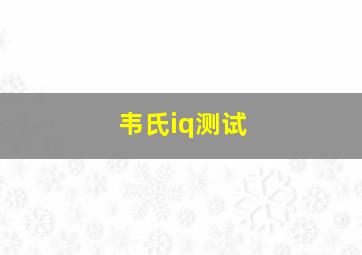 韦氏iq测试