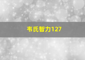 韦氏智力127