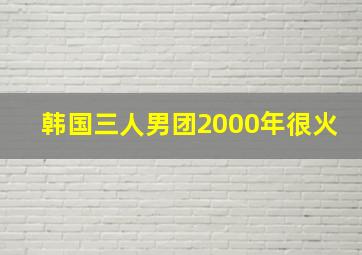 韩国三人男团2000年很火