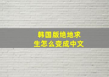 韩国版绝地求生怎么变成中文