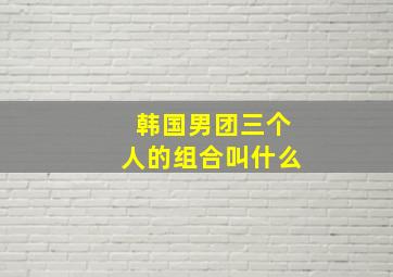 韩国男团三个人的组合叫什么