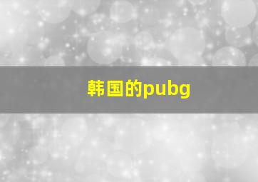 韩国的pubg