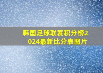 韩国足球联赛积分榜2024最新比分表图片