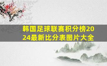 韩国足球联赛积分榜2024最新比分表图片大全