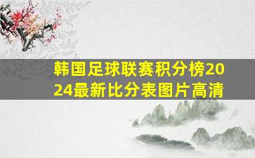 韩国足球联赛积分榜2024最新比分表图片高清