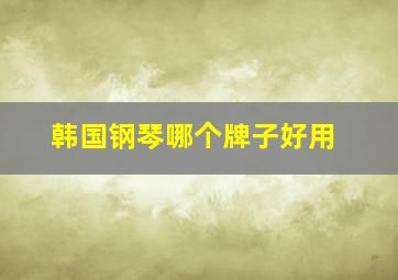 韩国钢琴哪个牌子好用