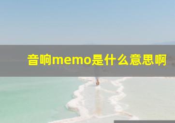 音响memo是什么意思啊