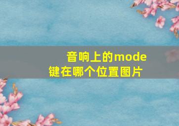 音响上的mode键在哪个位置图片